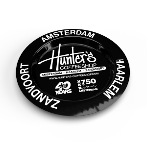 Hunters ashtray black white